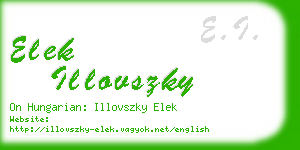 elek illovszky business card